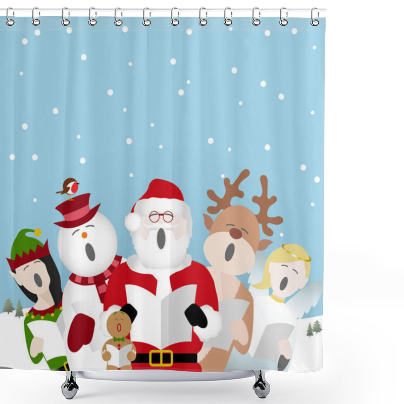 Personality  Singing Christmas Characters Shower Curtains