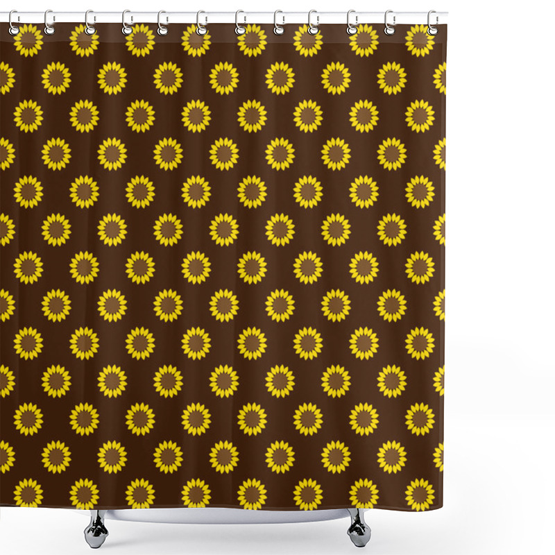 Personality   Seamless Sunflower Pattern Shower Curtains