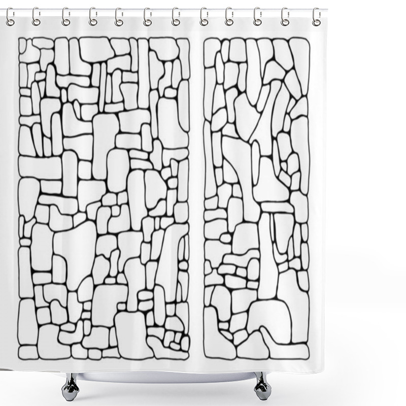 Personality  Stone Texture Isolated Drawing. Wall Relief. Shower Curtains