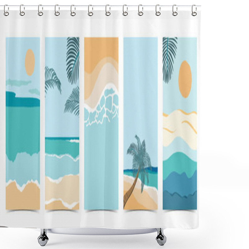 Personality  Beach Background For Social Media With Sky,sand,sun Shower Curtains