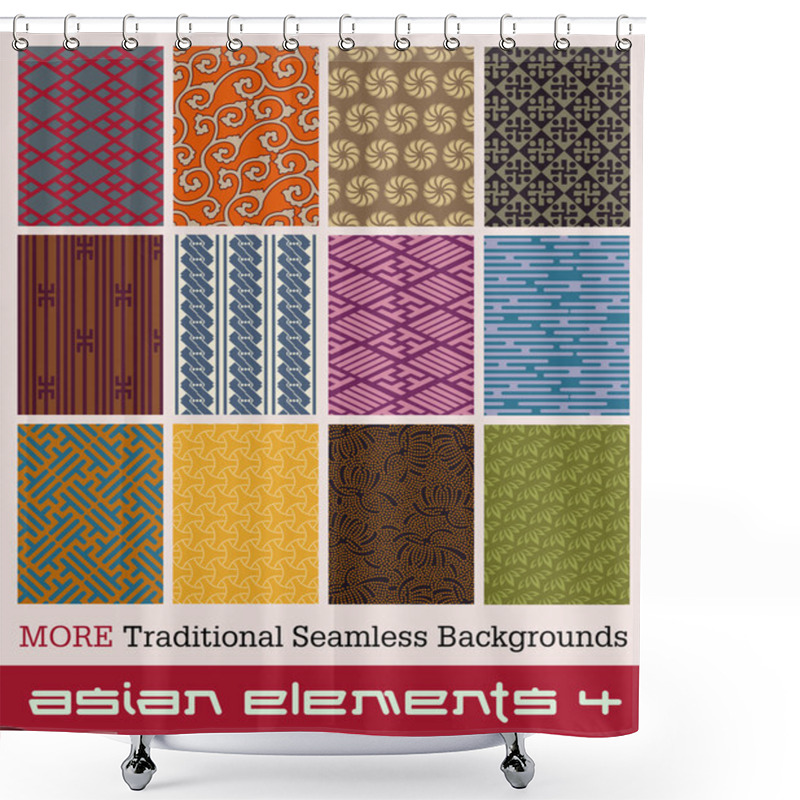 Personality  Traditional Japanese Seamless Patterns Shower Curtains