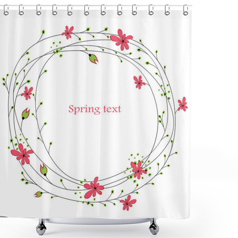 Personality  Abstract Background With Red Flowers. Shower Curtains