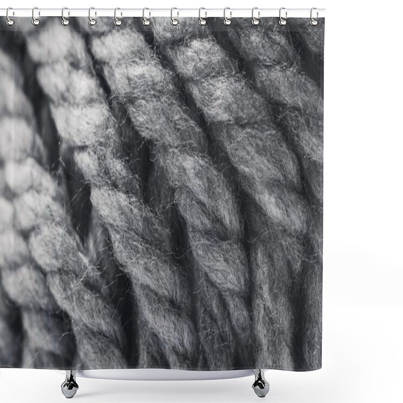 Personality  Close Up View Of Grey Yarn Ball Shower Curtains