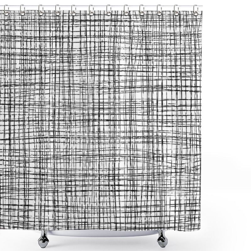 Personality  Horizontal And Vertical Black Lines Shower Curtains