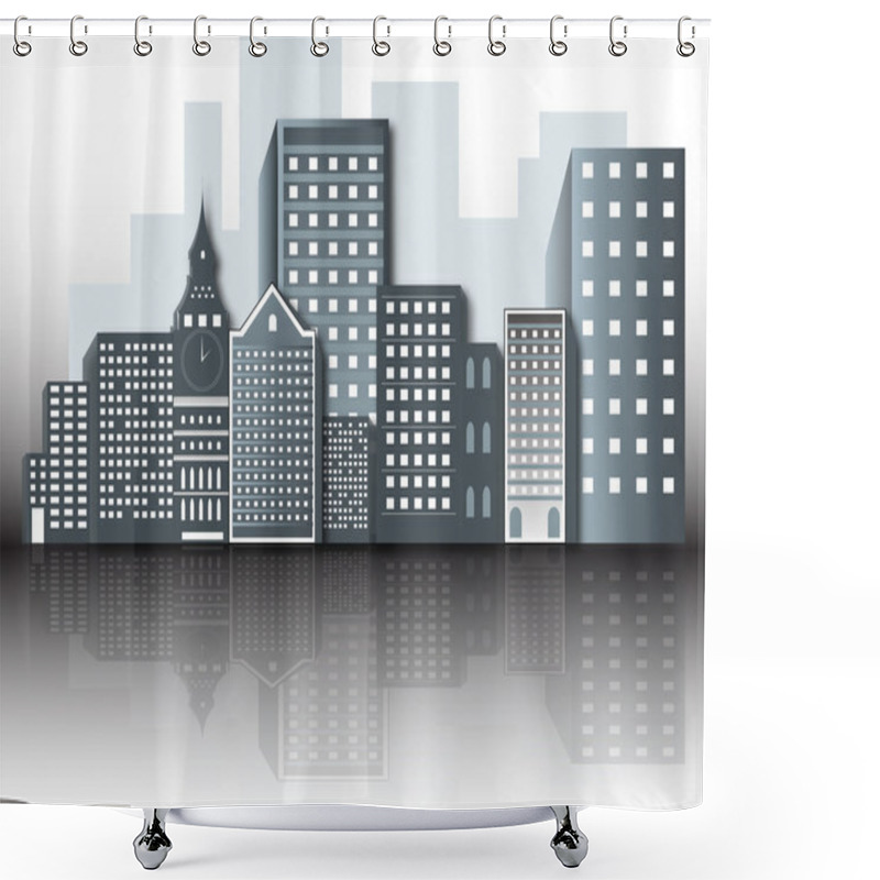 Personality  Isolated Business Buildings Shower Curtains