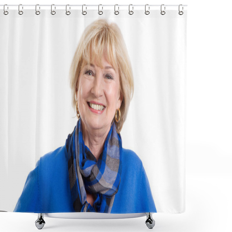 Personality  Happy Mature Woman Shower Curtains