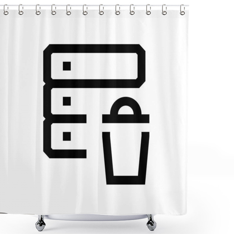 Personality  Database Mini Line, Icon Shower Curtains