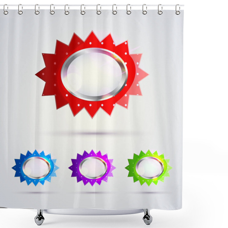 Personality  Vector Glossy Buttons Of Different Sizes Shower Curtains