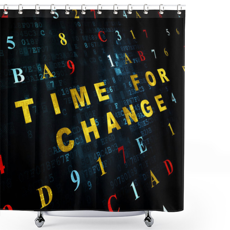 Personality  Timeline Concept: Time For Change On Digital Background Shower Curtains