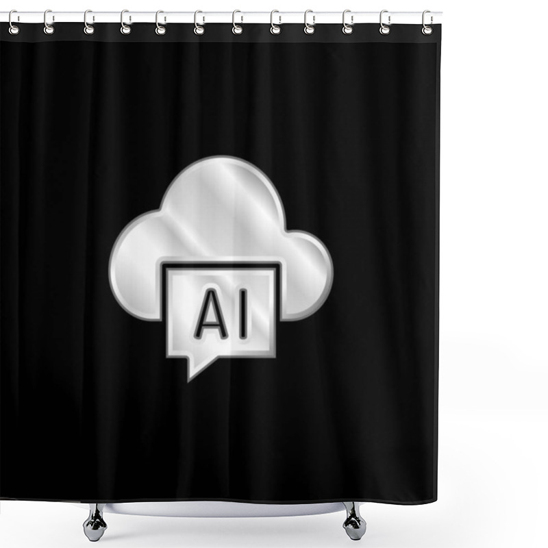 Personality  AI Silver Plated Metallic Icon Shower Curtains