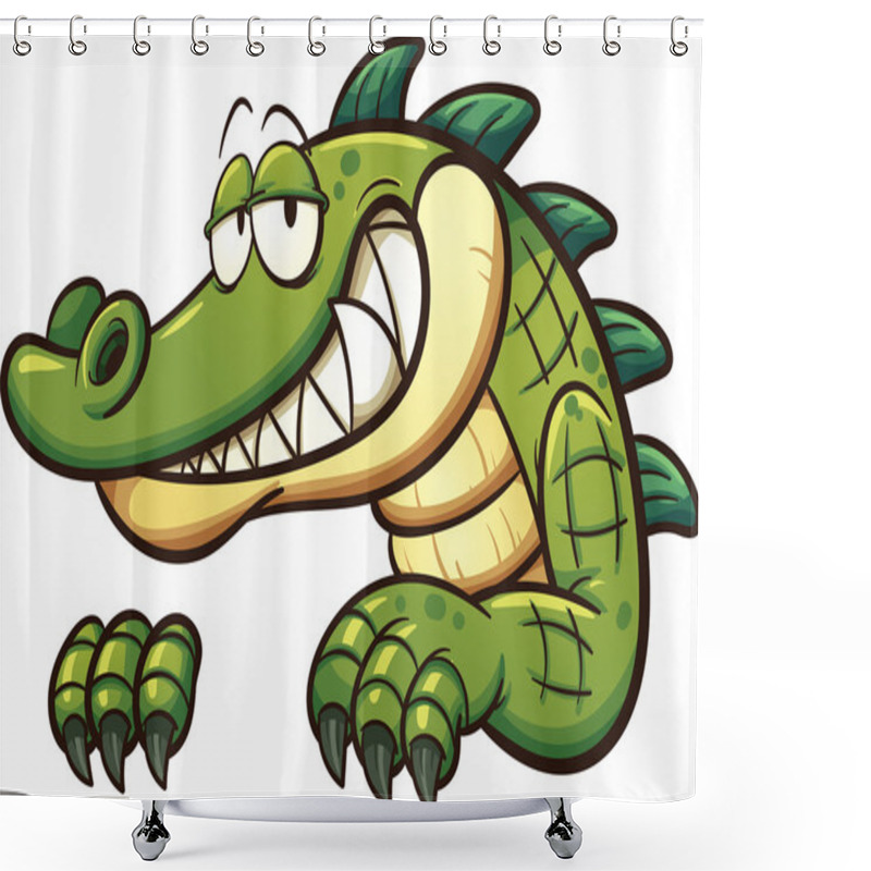 Personality  Happy Cartoon Crocodile Shower Curtains