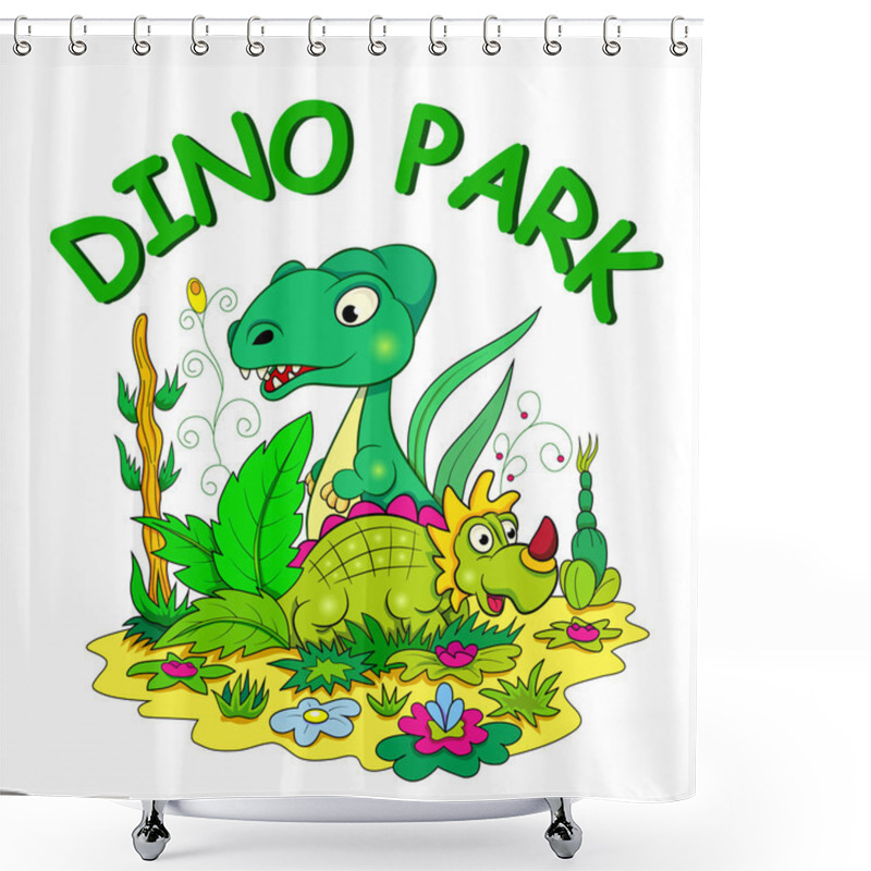 Personality  Funny Cartoon Dinosaurs Shower Curtains