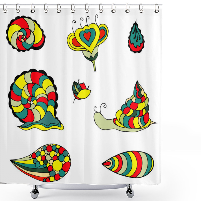 Personality  Sketchy Flowers Shower Curtains