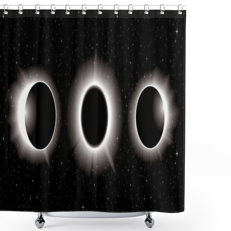 Personality  Solar Eclipse Illustration Shower Curtains