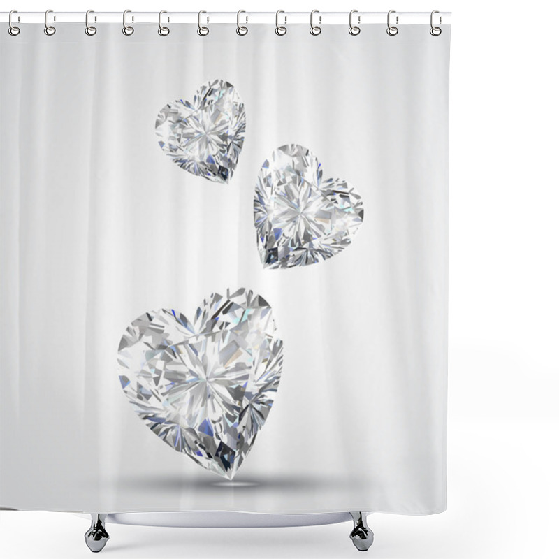 Personality  Diamond Shape Heart Shower Curtains