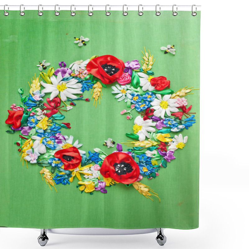 Personality  Ribbon Embroidery Shower Curtains