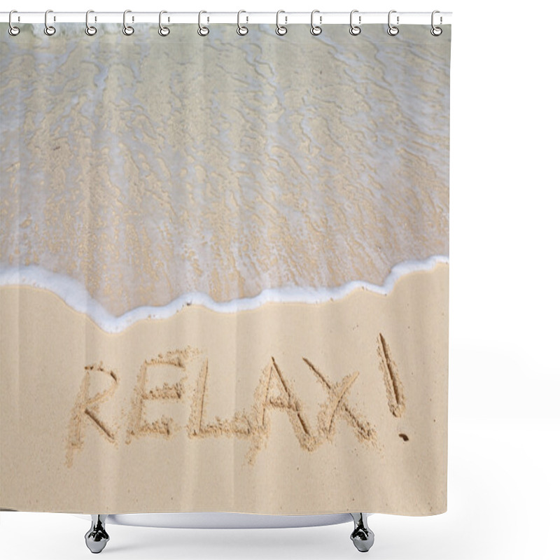 Personality  Word Relax On Beach - Vacation Concept Background Shower Curtains