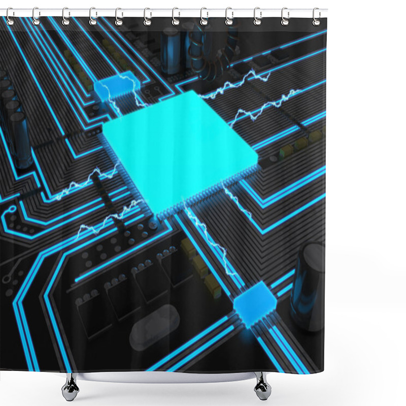 Personality  Powerful CPU Shower Curtains