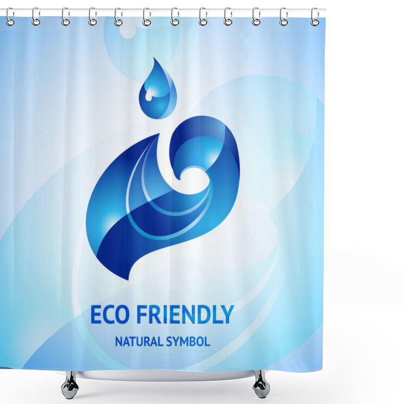 Personality  Water Natural Blue Symbol Shower Curtains