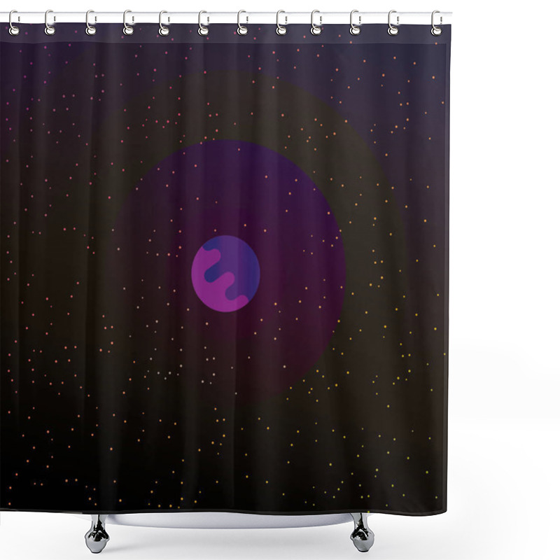 Personality  Retro Background Futuristic Landscape 1980s Style. Shower Curtains