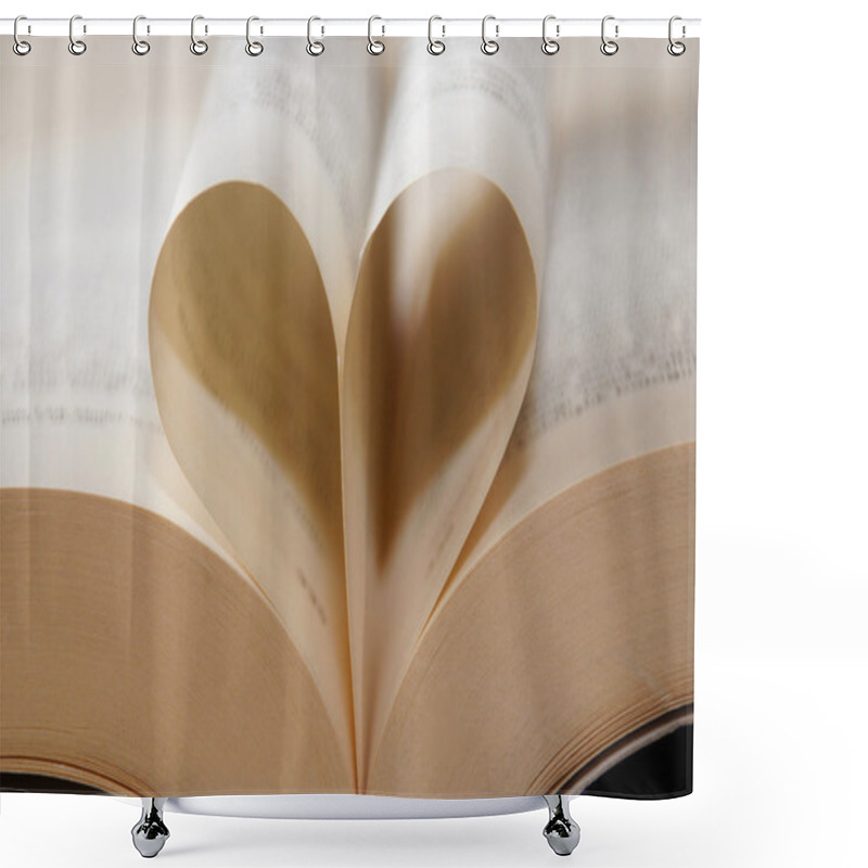 Personality  Love Books.Heart Shape Of Book Pages Shower Curtains