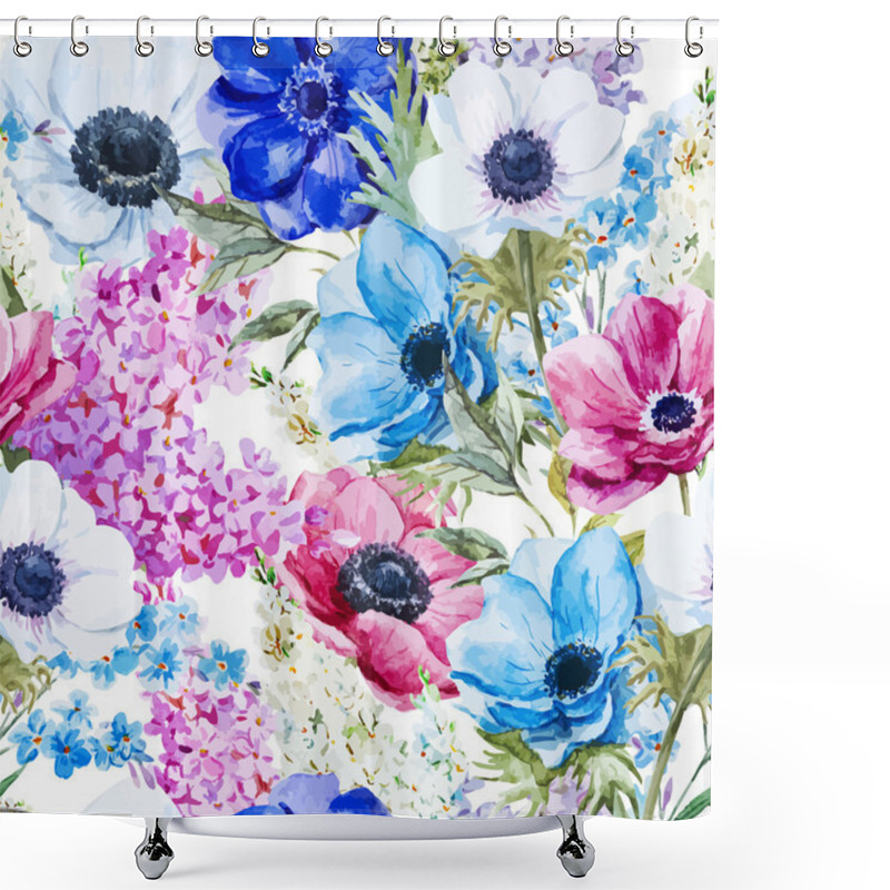 Personality  Anemones Flowers Pattern Shower Curtains