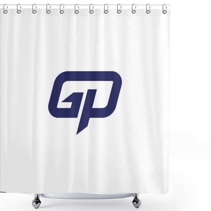 Personality  Initial Letter Gp Or Pg Logo Design Template Shower Curtains