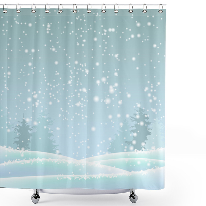 Personality  Abstract Blue Winter Background, Illustration Shower Curtains