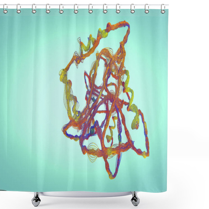 Personality  Chain Of Amino Acid Or Biomolecules Called Protein - 3d Illustration Shower Curtains