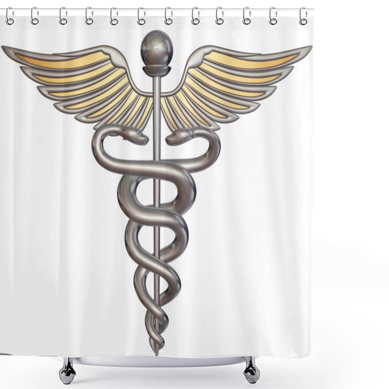 Personality  Silver Caduceus Shower Curtains