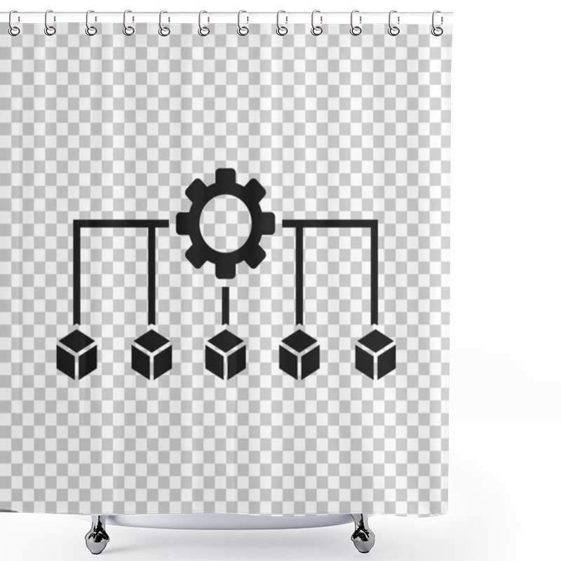 Personality  Api Technology Icon In Flat Style. Algorithm Vector Illustration On White Isolated Background. Gear With Arrow Business Concept. Shower Curtains