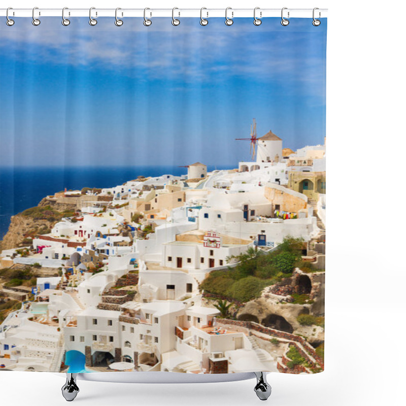 Personality  Oia, Traditional Greek Village Shower Curtains