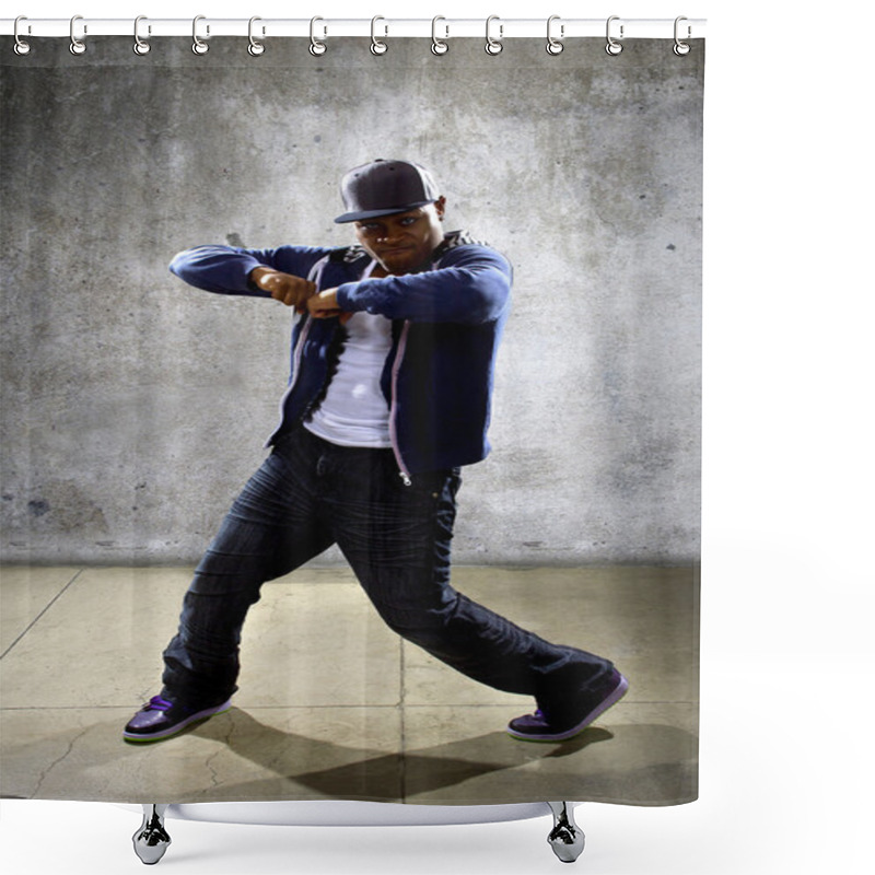 Personality  Black Male Dancing Hip Hop Shower Curtains