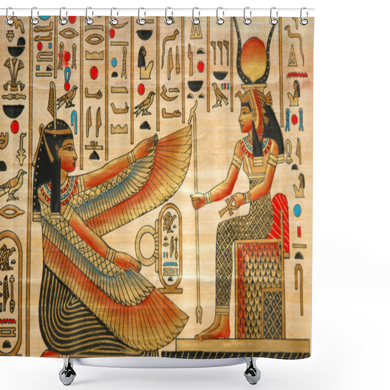 Personality  Papyrus With Elements Of Egyptian Ancient History Shower Curtains