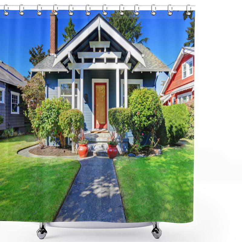 Personality  House Exterior With Curb Appeal Shower Curtains