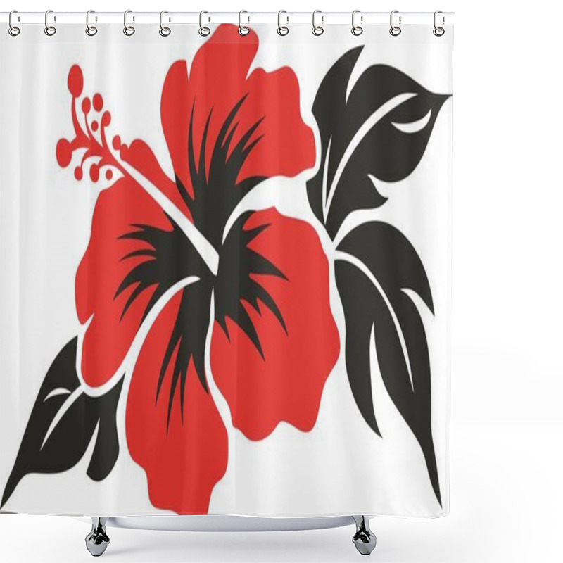 Personality  Hibiscus Vector For Tattoo, Sticker And Wall Art Shower Curtains