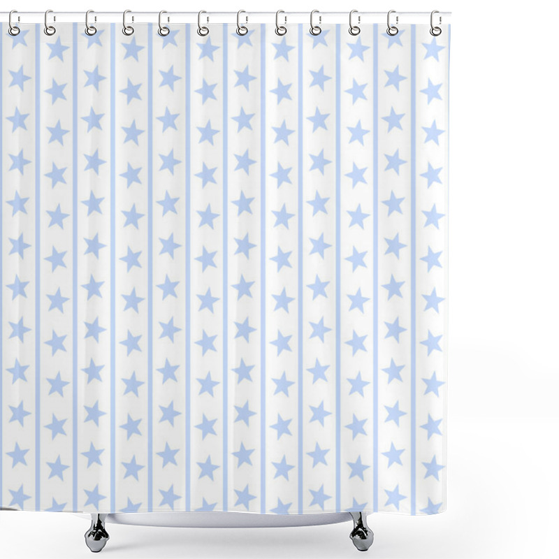 Personality  Pale Blue Stars & Stripes Shower Curtains