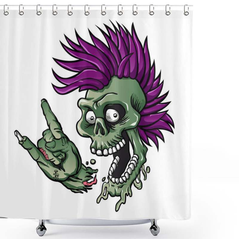 Personality  Punk Skull.skull Illustration .cartoon Skull . Shower Curtains