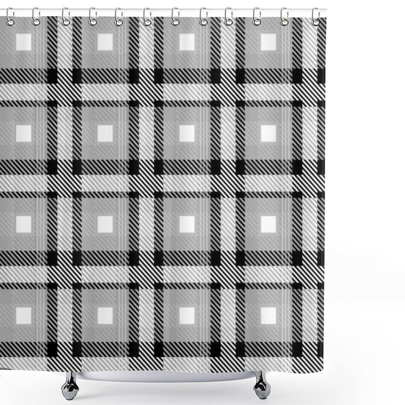 Personality  Vector Grey Plaid Check Teen Seamless Pattern In Geometric Abstract Style Can Be Used For Summer Fashion Fabric Design, School Textile Classic Dress, Picnic Blanket Neutral Colour Shower Curtains