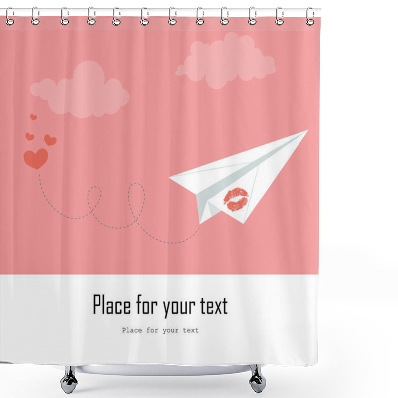 Personality  Paper Plane Valentine Card Shower Curtains