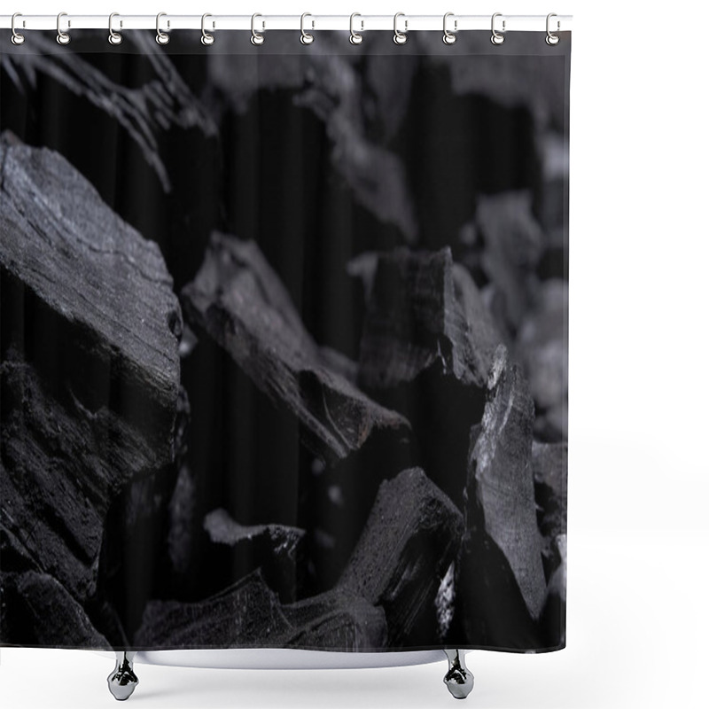 Personality  Black Grill Coal From The Front. Close Up. Shower Curtains