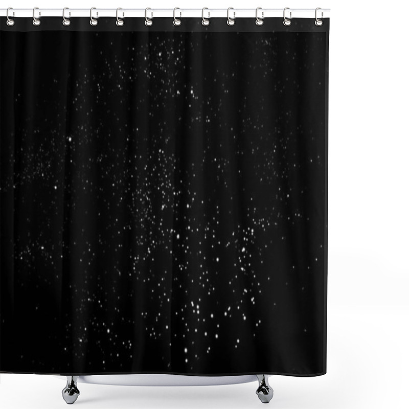 Personality  White Gray Blurred Bokeh Lights On Black Background. Glitter Sparkle Stars For Celebrate. Overlay For Your Design Shower Curtains