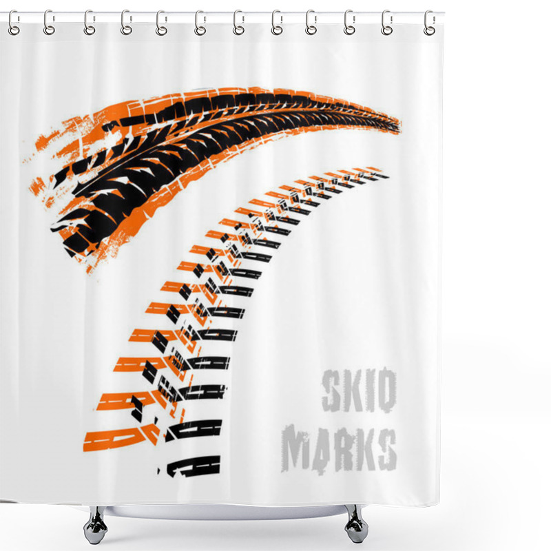 Personality  Motorcycle Tire Tracks Shower Curtains