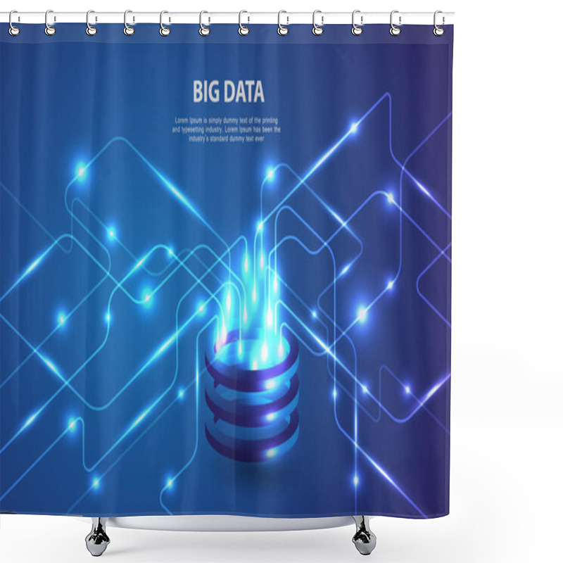 Personality  Big Data Analytics Of Data From Multiple Directions Futuristic Abstract Vector Background Shower Curtains