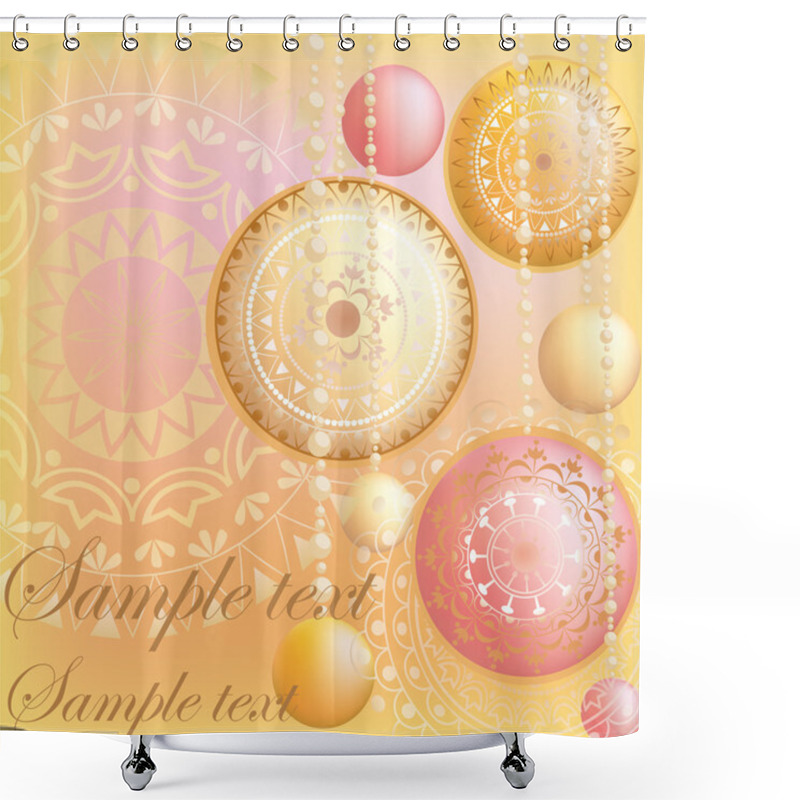 Personality  Beautiful Background With A Ball In Orange Tones Shower Curtains