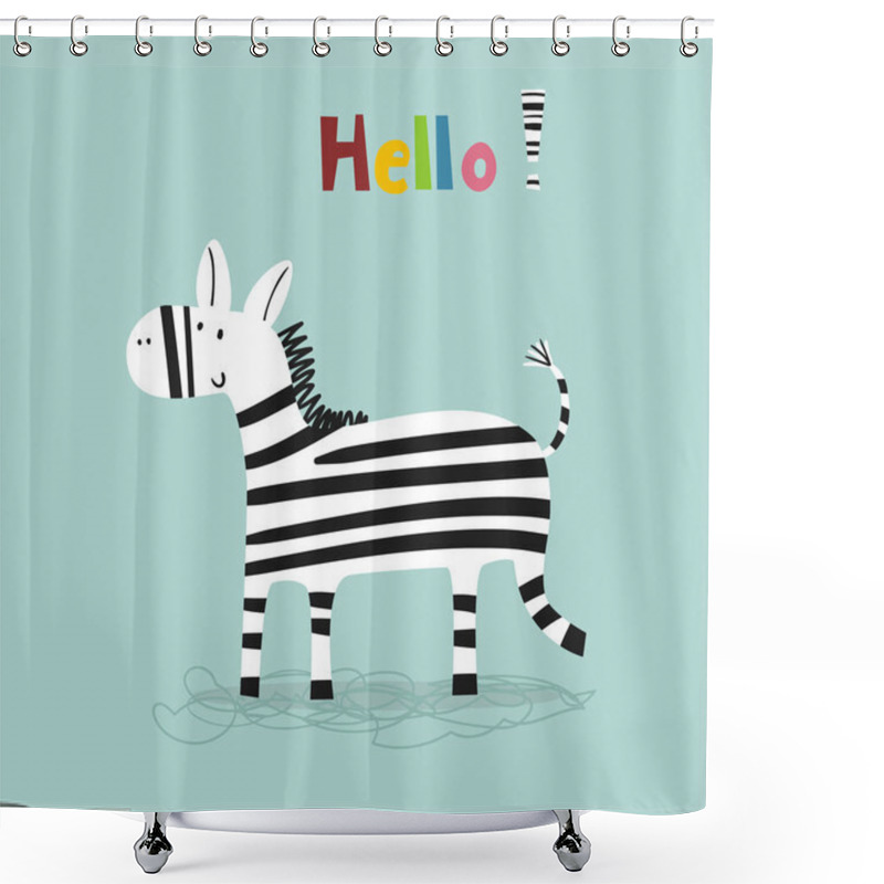 Personality  Cartoon Zebra Vector Print Shower Curtains