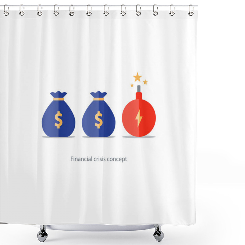 Personality  Financial Risks, Prize Fund Money Icon, Dangerous Business Shower Curtains