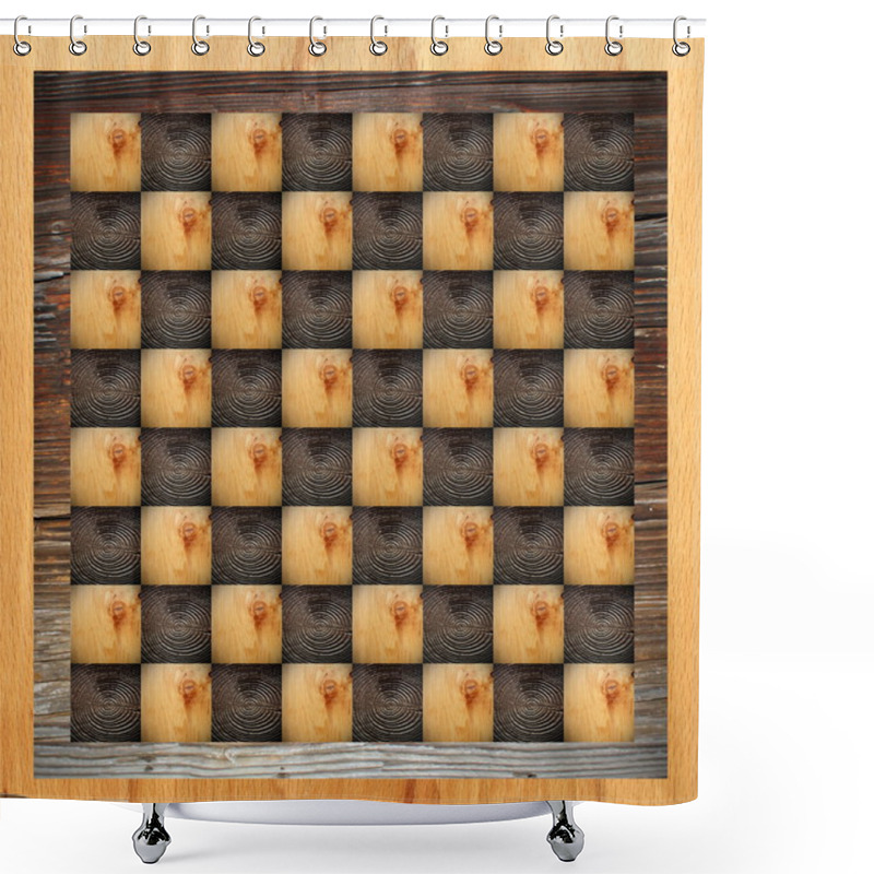 Personality  Abstract Chess Table Shower Curtains