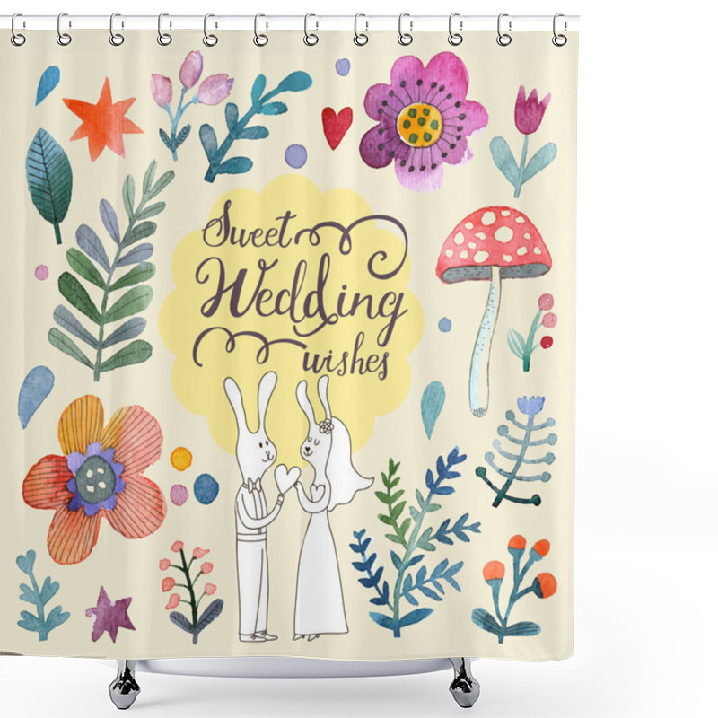 Personality  Lovely Forest Cartoon Card Shower Curtains