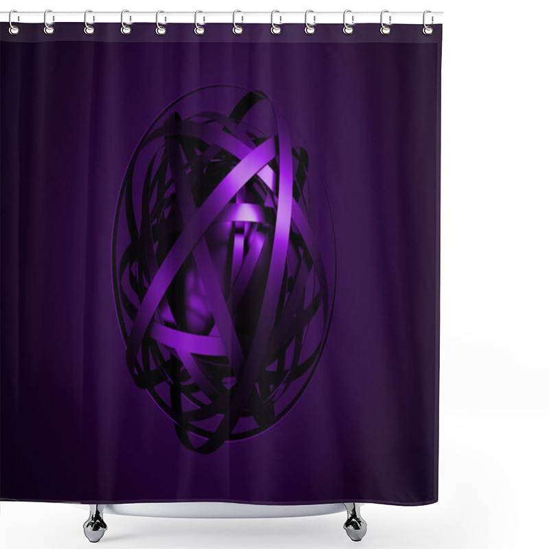 Personality  Abstract 3D Rendering Of Sphere With Rings. Shower Curtains